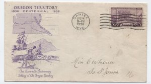 1936 Daniel WY Oregon Territory #783 FDC Grimsland cachet [y8720]