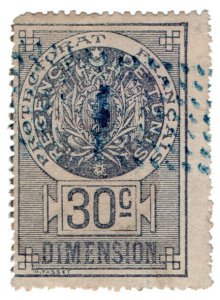 (I.B) France Colonial Revenue : Tunisia Dimension 30c