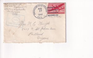 1942 APO 913, Handi Air Base, Viti Levu Island, Fiji to Portland, OR (F31729)