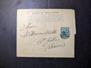 1899 Mauritius Newspaper Wrapper Cover to St Gallen Switzerland