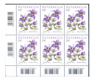 Austria. Flora. Pulsatilla 2015 (tribute to subscribers). Block of 6.