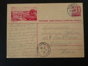 bridge of Geneve postal stationery card Switzerland 1938
