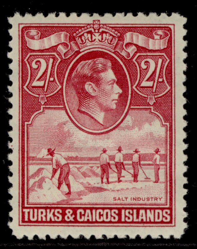 TURKS & CAICOS ISLANDS GVI SG203a, 2s bright rose-carmine, M MINT. Cat £23.