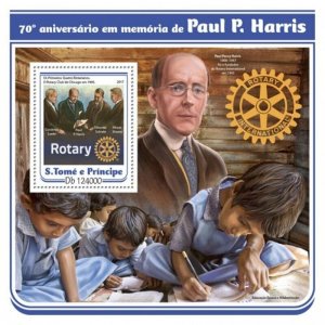 St Thomas - 2017 Paul P. Harris - Stamp Souvenir Sheet - ST17217b