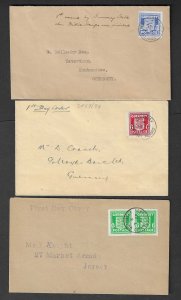 GREAT BRITAIN -  GUERNSEY 1941-44 First Day of issue, three - 40173