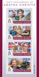 SOLOMON ISLANDS 2015 SHEET AGATHA CHRISTIE WRITERS slm15306a