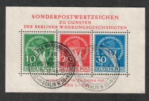 German Occ. Berlin Sc#9NB3a Used/VF, Signed S/S, Tiny Corner Thin, Cv. $1500