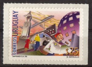 Uruguay stamp 1998 - Postal services Self adhesive serpentine die cut