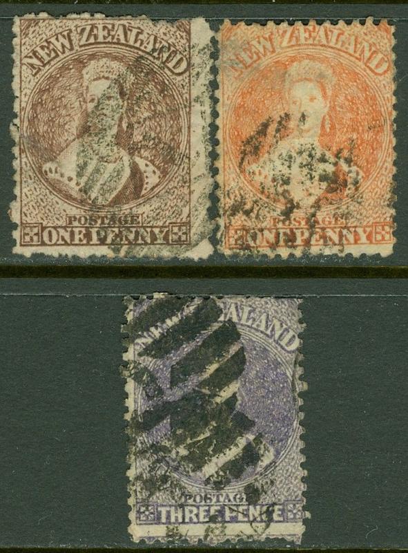 EDW1949SELL : NEW ZEALAND Scott #31, 33, 39 Used. Small faults. Catalog $165.00.