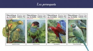 Guinea 2018 BIRDS PARROTS Sheet Perforated Mint (NH)