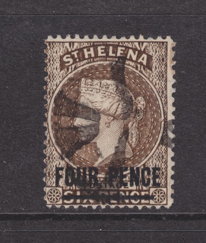 St. Helena Sc 38a used 1894 4p on 6p QV, Watermark Variety, unusual & VF