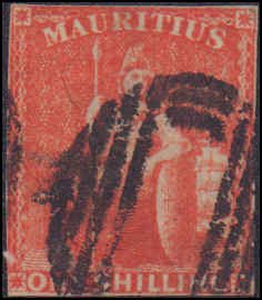Mauritius #19, Incomplete Set, 1859, Used