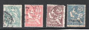 French Offices in Turkey #25-6, 28, 34  VF, Used, CV $3.95 ...... 2070008