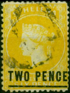 St Helena 1873 2d Yellow SG10 Type C Fine Used (3)