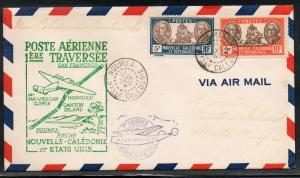 New Caledonia #173 First Flight to Canton Island 1940 A758