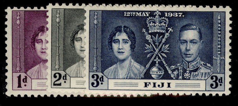 FIJI GVI SG246-248, CORONATION set, LH MINT.