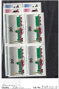 GERMANY BERLIN 9NB115-118 MNH BLOCKS OF 4 [D3]