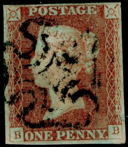 SG9, 1d pale red-brown PLATE 23, FINE USED. Cat £60. BLACK MX. BB 