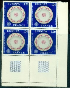 FRANCE SCOTT # 1479 BLOCK OF 4,  EUROPA 1976, MINT, OG, NH, GREAT PRICE!