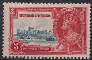 Trinidad & Tobago 1935 KGV 3 ct Silver Jubilee MM SG 240 ( M1169 )