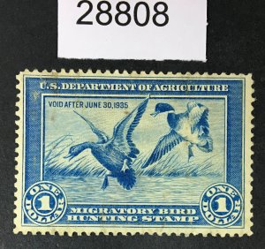US STAMPS # RW1 DUCK USED CAT. $175 LOT #28808
