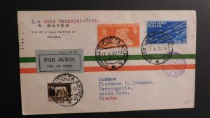 1930 Italy First Flight Cover FFC Air Mail Brindisi to Isola Sira
