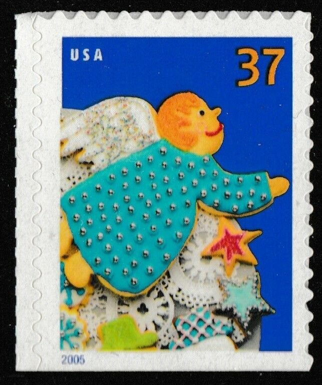 US 3955 Holiday Cookies Angel 37c single (1 stamp) MNH 2005