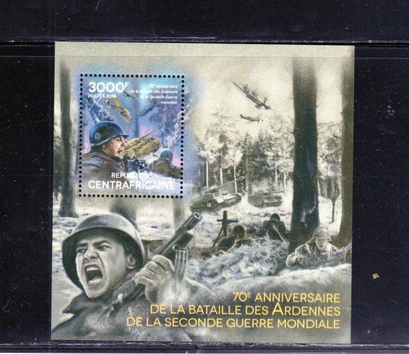 CENTRAL AFRICAN REPUBLIC 2014 BATTLE OF ARDENNES MINT VF NH O.G S/S (3CA)