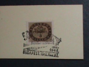 ​HUNGARY-1946- 76 YEARS OLD- STAMP PROOF CARD WITH STAMP-VF-HARD TO FIND