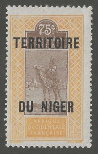 Niger, stamp,  Scott#18,  mint, hinged,  75c, camel,