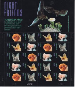 Sc# 3661 / 3664 U.S 37¢ complete 2002 American Bats sheet MNH CV $16.00