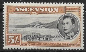 ASCENSION SG46 1938 5/= BLACK & YELLOW-BROWN p13½ MTD MINT (p)