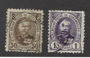 Luxembourg SC O71-O72 Used F-VF SCV$21.50...Nice Stamps!