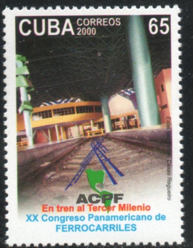 CUBA Sc# 4120  PAN AMERICAN RAILWAY CONGRESS train Pan Am  2000 MNH