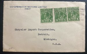 1930s Hobart Tasmania Australia Cooperative Motors Cover To Detroit mI USA