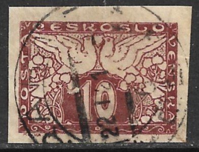 CZECHOSLOVAKIA 1919-20 10h DOVES Special Delivery Stamp Sc E3 Used