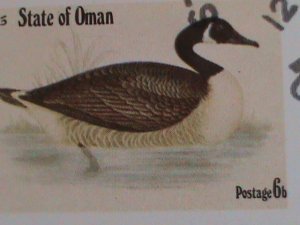 ​OMAN STAMP 1973 COLORFUL LOVELY WORLD ENDANGER BIRD -CTO MINI SHEET VERY FINE