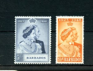 BARBADOS 1948 KING GEO VI SILVER WEDDING MINT NEVER HINGED