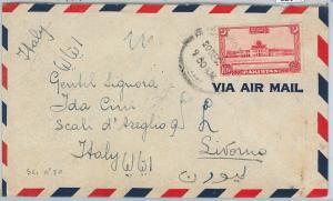 62610 -  PAKISTAN  - POSTAL HISTORY -  AIRMAIL COVER to ITALY 1951 