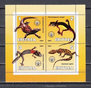 Eritrea, 2001 Cinderella issue. Lizards on a sheet of 4. ^