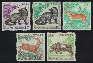 Laos Rhinoceros Civet Chevrotain Wild Animals 5v 1971 MNH SC#219-223 SG#331-335