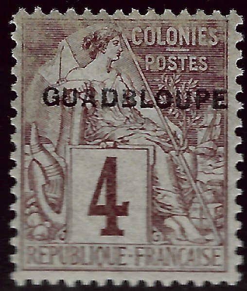 Guadeloupe Sc #16 Unused F-VF...French colonies are in demand!