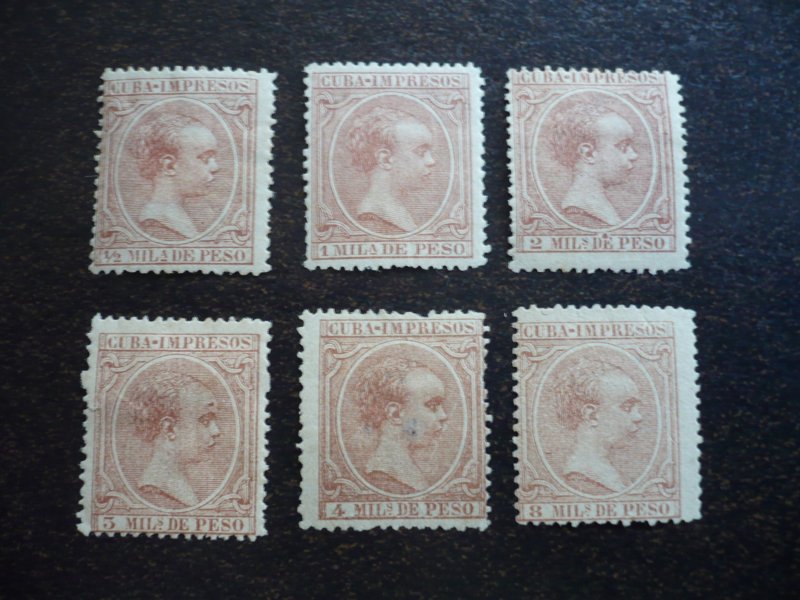 Stamps - Cuba - Scott# P7-P12 - Mint Hinged Set of 6 Newspaper Stamps