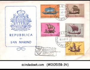 SAN MARINO - 1963 HISTORICAL SHIPS - FDC