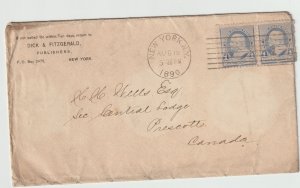 U.S Scott 219 pair on cover cross boarder