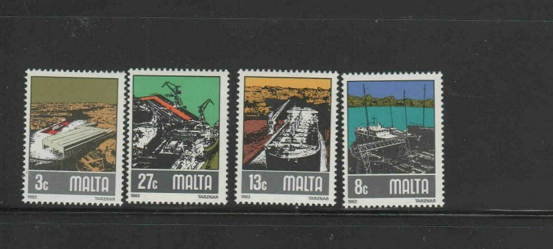 MALTA #608-611  1982 SHIPBUILDING    MINT  VF NH  O.G