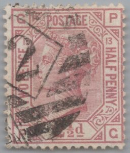 Great Britain 67 used Plate 13 2 1/2p claret Victoria ZAYIX 103022S29