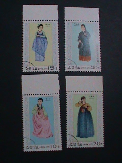 ​KOREA STAMP-1977-SC#1558-61 KOREAN NATIONAL COSTUMES DRESSING  CTO STAMPS VF