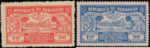 Paraguay #B4-B4a, Complete Set(2), 1930, Hinged