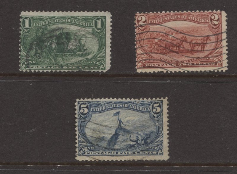 STAMP STATION PERTH US #285,286 and 288 Trans-Mississippi Expo Used